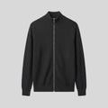 Fine-knit zip jacket