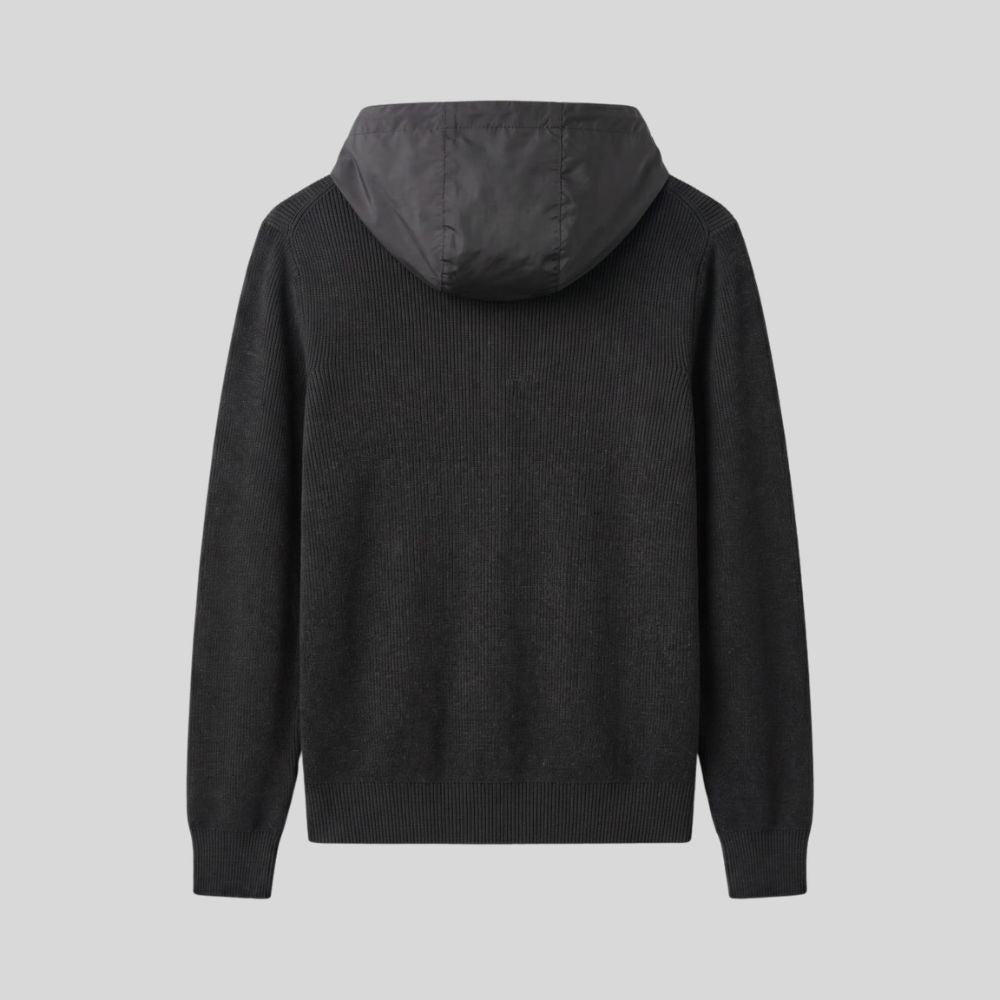 Ribbed hooded knit