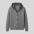 Buttoned hooded knit