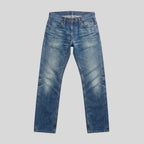 Aged blue denim