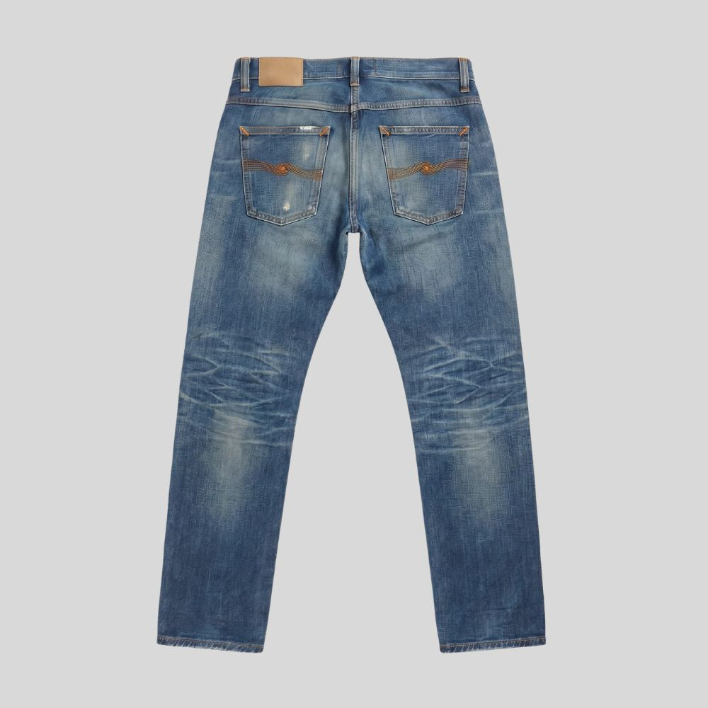 Aged blue denim