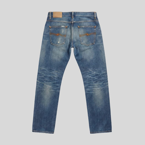 Aged blue denim