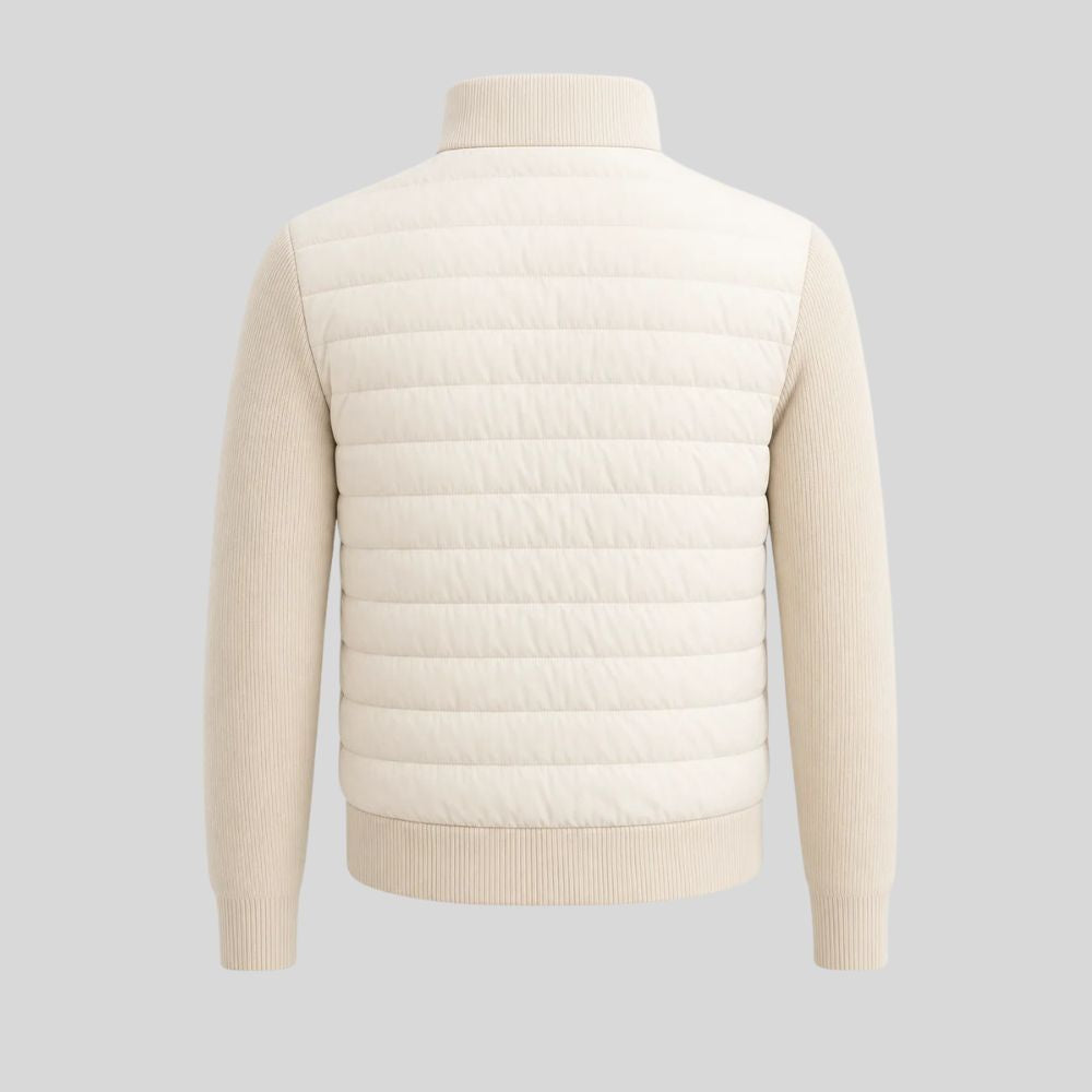 Quilted wool zip jacket
