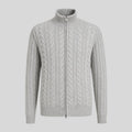 Cable-knit zip jacket