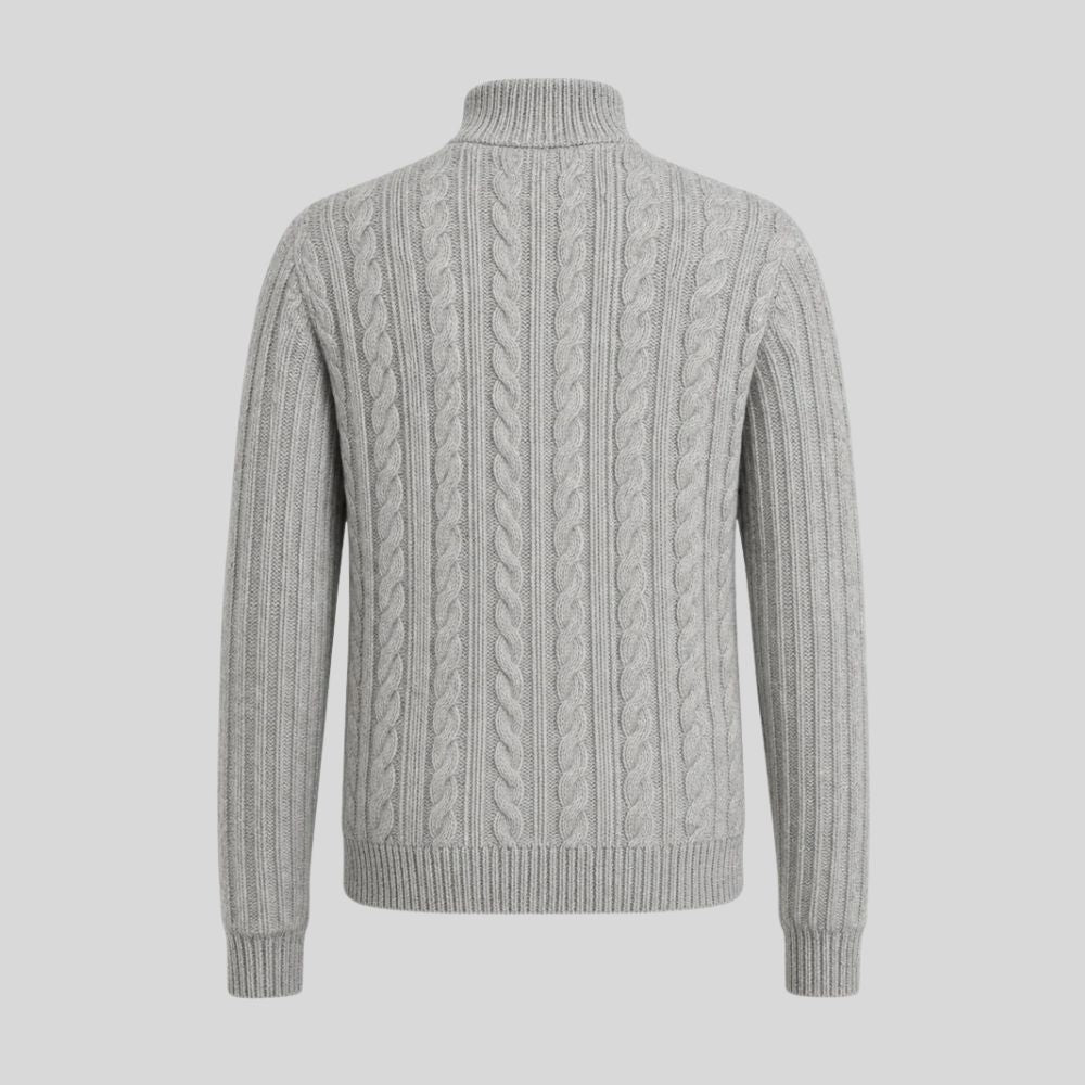 Cable-knit zip jacket