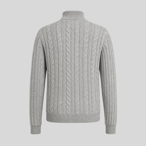 Cable-knit zip jacket