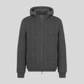 Hooded wool-blend zip jacket