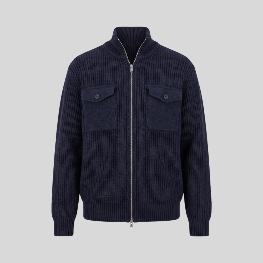 Wool-blend zip jacket