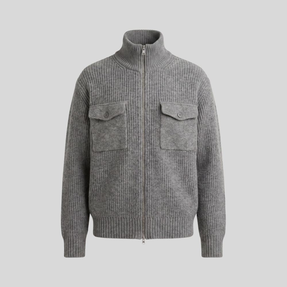 Wool-blend zip jacket